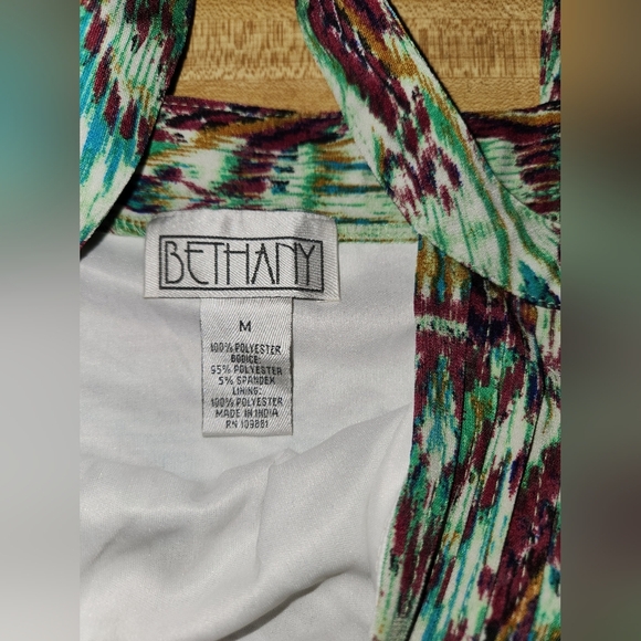 Bethany Abstract Print Sleeveless A-line Dress, Sage Green, size M - Picture 8 of 10